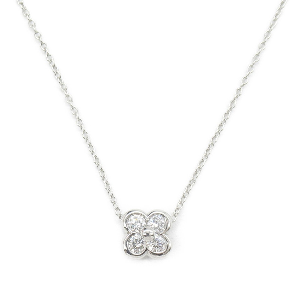 Tiffany Bezel Set Diamond Necklace Pt950 Platinum Clear